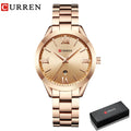 Relógio Feminino CURREN com detalhes elegante e à Prova D'Água