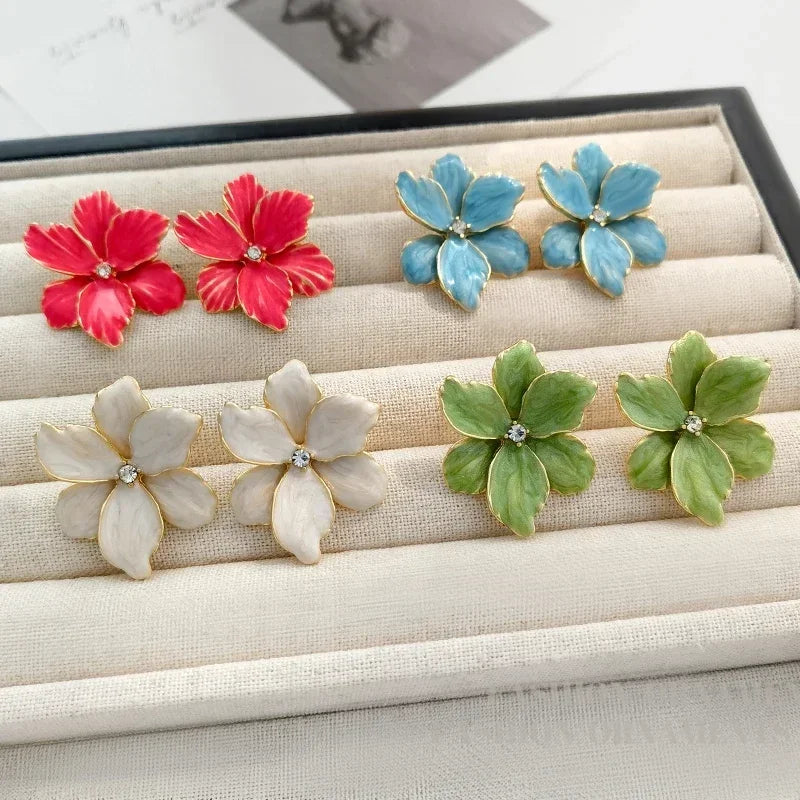Brinco Jóia Prata 925 Flor Estilo Primavera