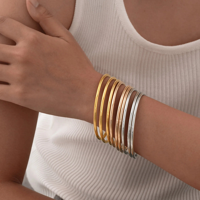 Pulseira De Punho Skylly  De Aço Inoxidável Dourada Para Mulheres