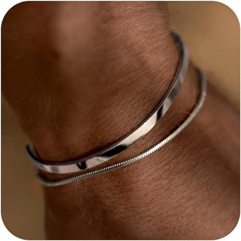 Pulseiras  para homens Deluxe  Ouro 14K/Prata Esterlina 925, Pulseiras Delicadas Com Caixa De Pulseiras E Elos Cubanos