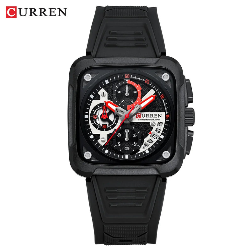 CURREN Marca Relógios Masculinos Luxo Quadrado Quartzo Relógio de Pulso Sienna Prime
