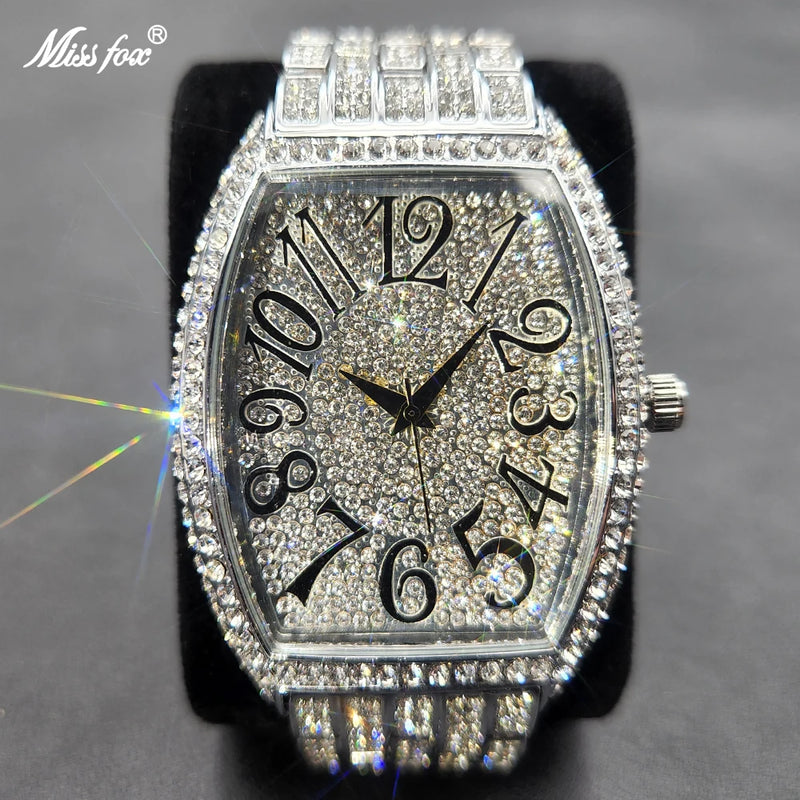 Geneva Relógio unissex de luxo diamante Original à prova d'água