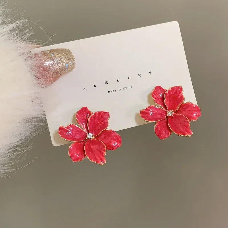 Brinco Jóia Prata 925 Flor Estilo Primavera