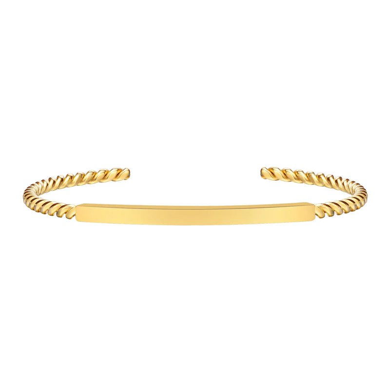 Pulseira De Punho Skylly  De Aço Inoxidável Dourada Para Mulheres