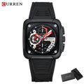 CURREN Marca Relógios Masculinos Luxo Quadrado Quartzo Relógio de Pulso Sienna Prime