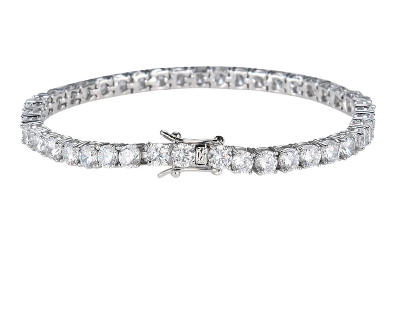 Pulseira de Moissanite 925 Prata Esterlina Banhada 18k Ouro Branco