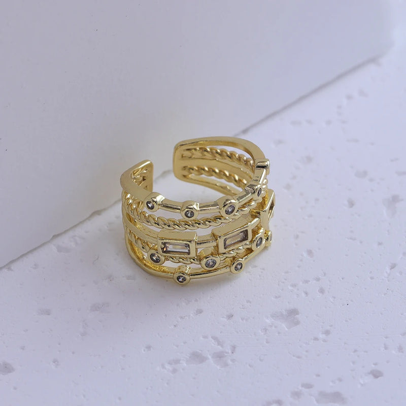 Anel ou Aliança de aço Inoxidável 18 K Banhado A Ouro