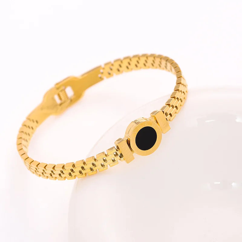 Pulseira Banhada a ouro , Aço titânio