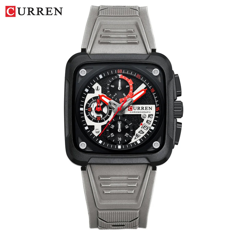CURREN Marca Relógios Masculinos Luxo Quadrado Quartzo Relógio de Pulso Sienna Prime