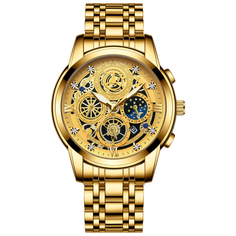 Relógios Masculino Elysium  Pulseira de Aço Inoxidável Mostrador de Luxo Luminoso