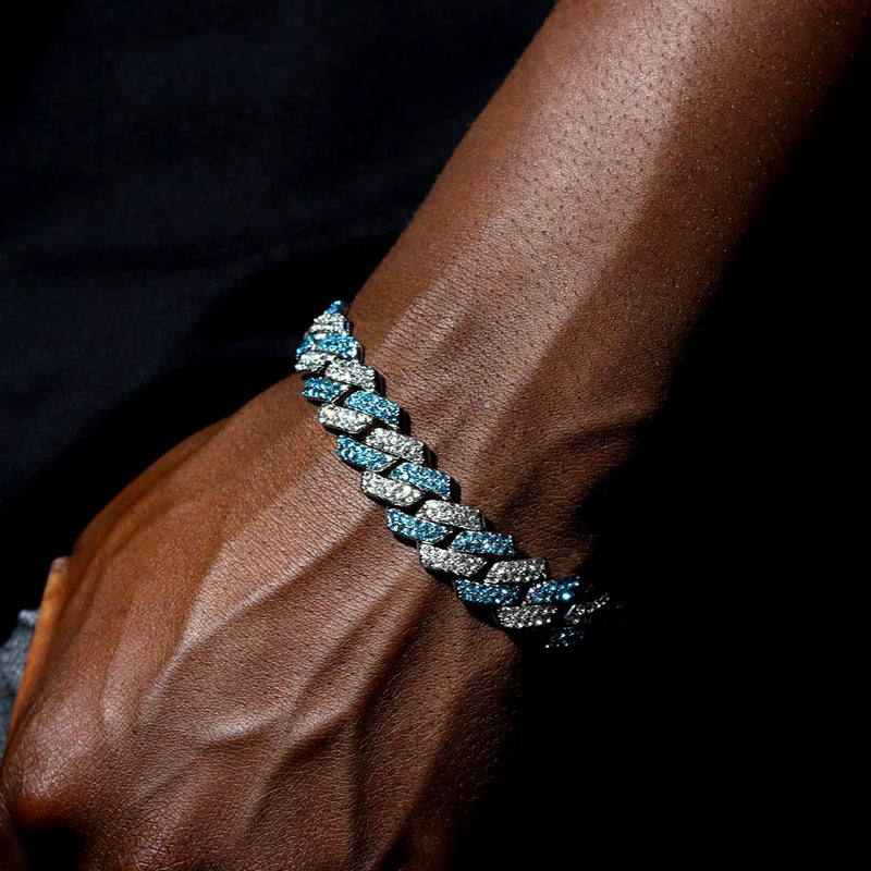 Pulseiras De Corrente Cubana Robusta De Strass Brilhante