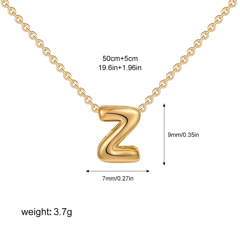 Colar Com Letras Iniciais AZ Banhado A Ouro Alfabeto Real
