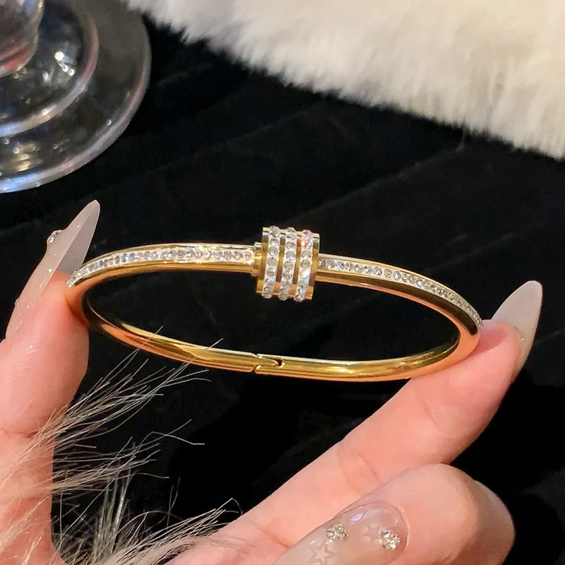 Pulseira Banhada a ouro , Aço titânio