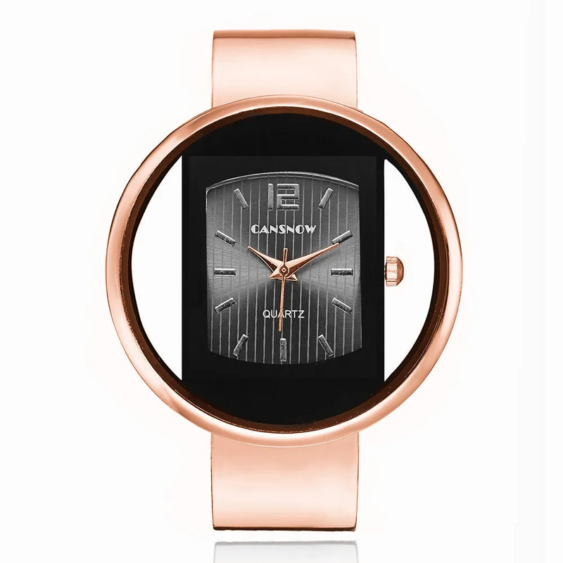 UTHAI W26 Relógio Feminino Moda Pulseira Com  Detalhes Em Aço
