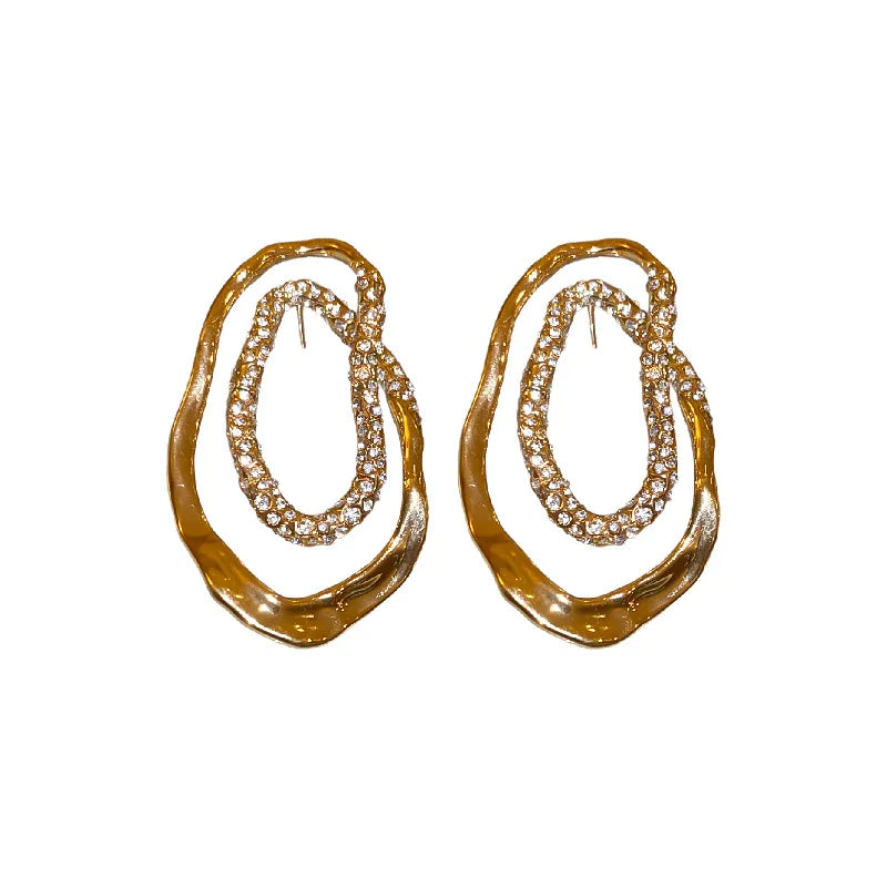 Brincos Gold cristal de metal para mulheres