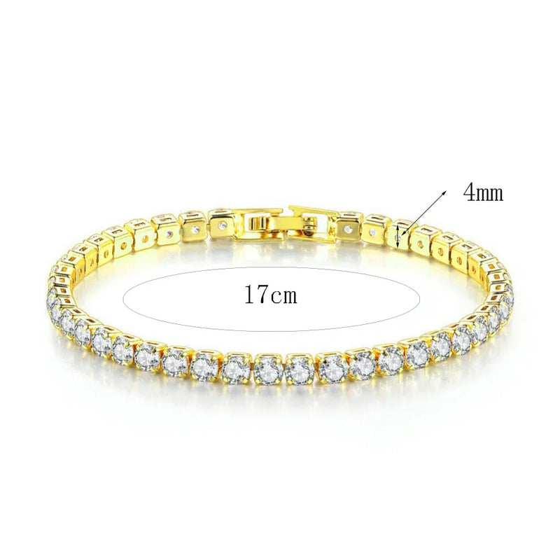 Pulseira Aysha banhado a ouro 14k Pedrarias Brilhantes