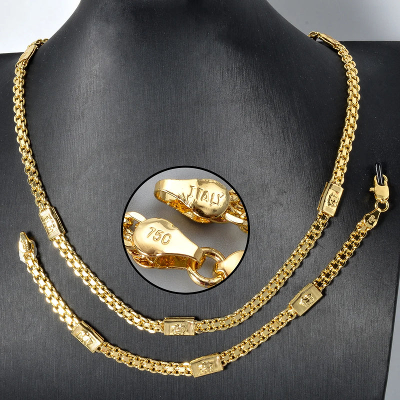 Luxo Dubai 18k Conjuntos de joias banhadas a ouro,  2 peças Conjuntos Colar Pulseira