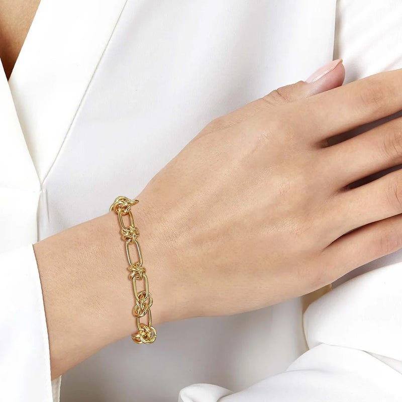 Pulseira entre meio de nó folheado a ouro 18k