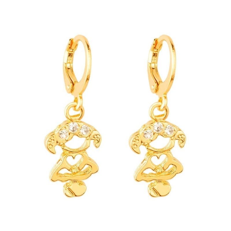 Brinco Dourado de Argolinha Filha Menina Pedras Zircônia Davyma