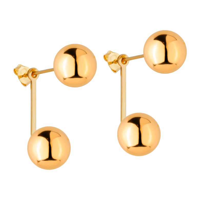Brinco Dourado de Bola Duplo Davyma