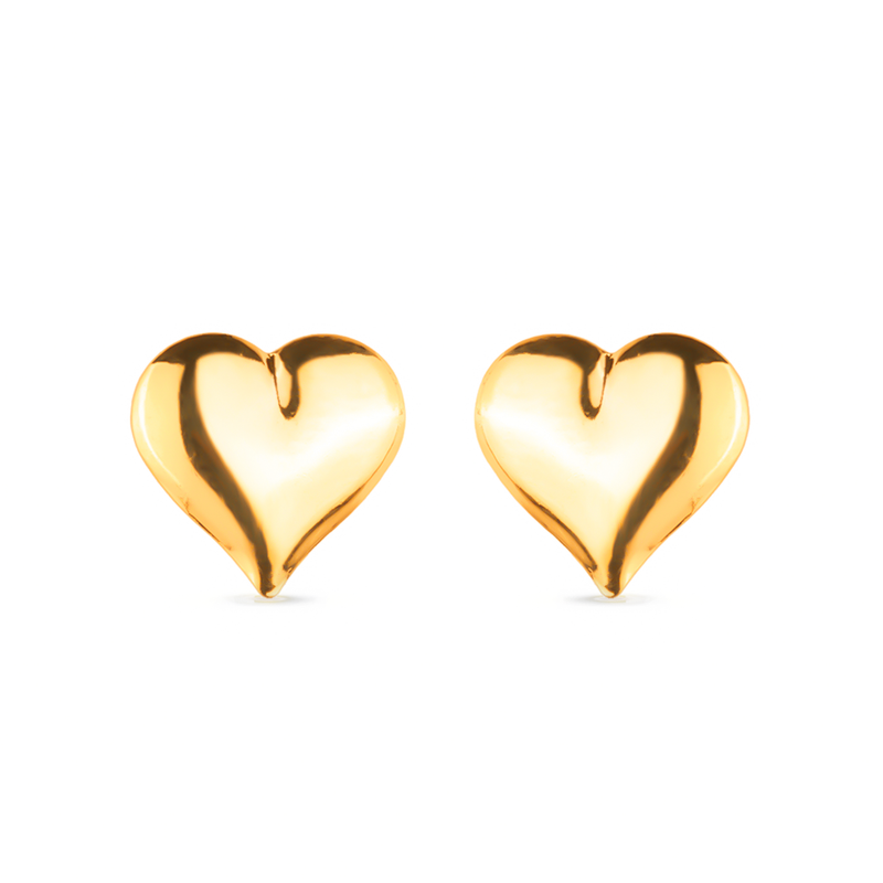 Brinco Dourado de Coração Médio Davyma