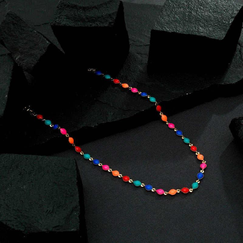 Chocker Dourada Colorida com Extensor Davyma