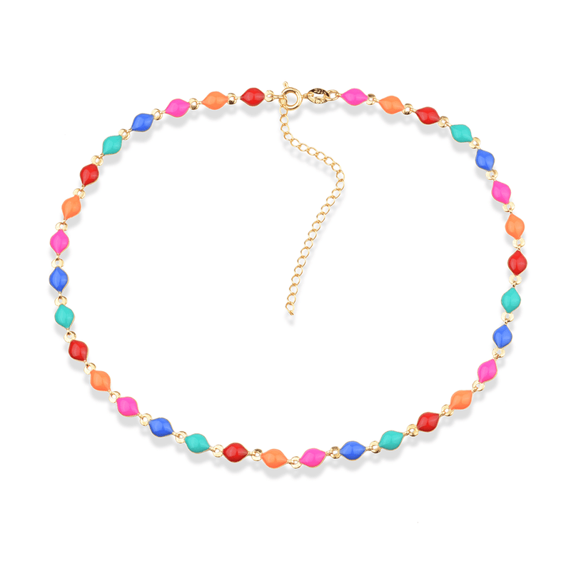 Chocker Dourada Colorida com Extensor Davyma