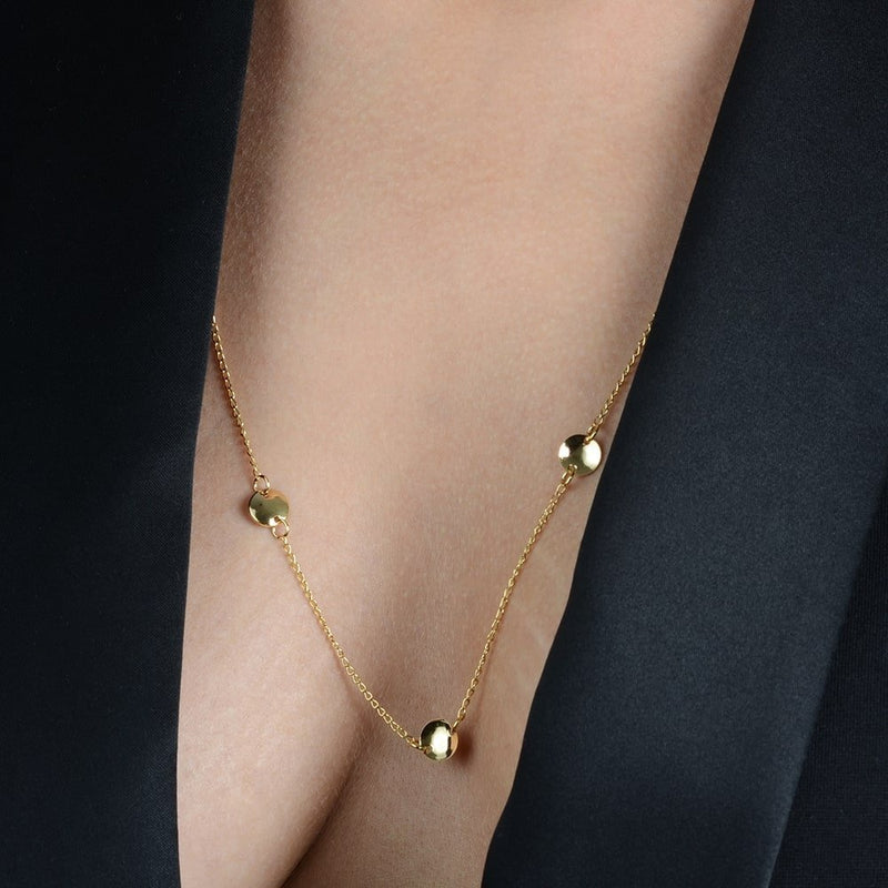 Colar Dourado Esferas 90cm Davyma