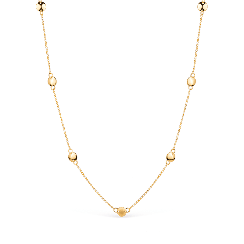 Colar Dourado Esferas 90cm Davyma