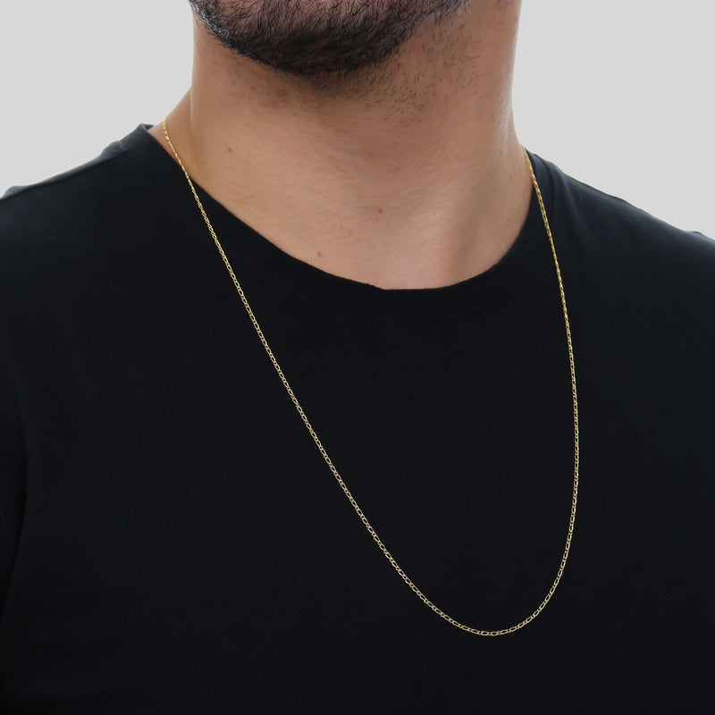 Corrente Dourada Masculina Elo 1 por 1 Davyma