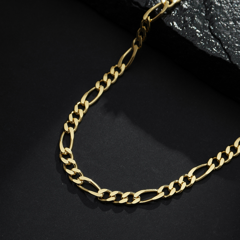 Corrente Dourada Masculina Elo 3 por 1 - 5mm Davyma