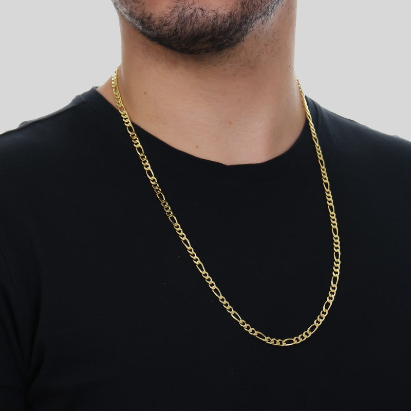 Corrente Dourada Masculina Elo 3 por 1 - 5mm Davyma