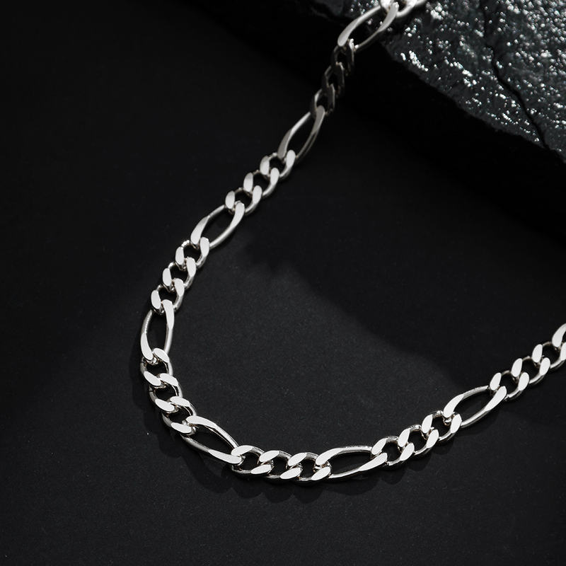 Corrente Prateada Masculina Elo 3 por 1 Davyma