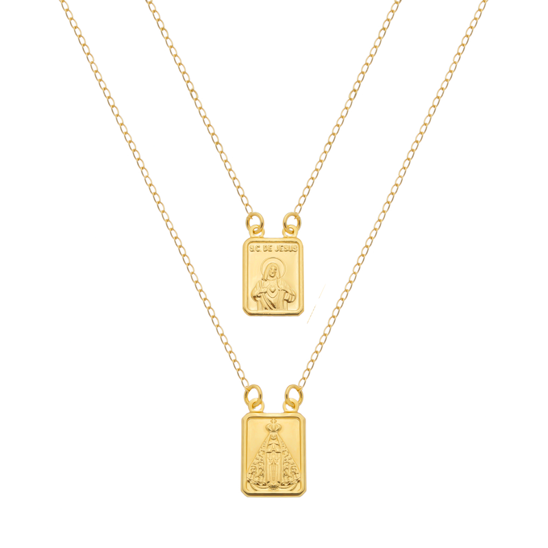 Escapulário Dourado Masculino Tradicional Davyma