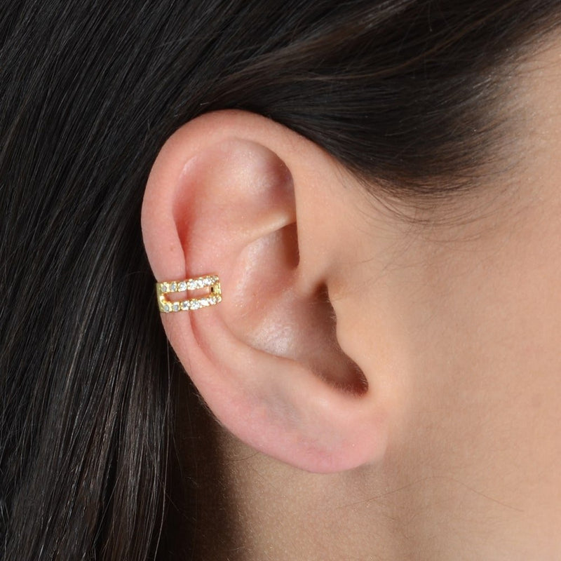 Piercing Dourado de Pressão com 14 Pedras de Zircônia Davyma