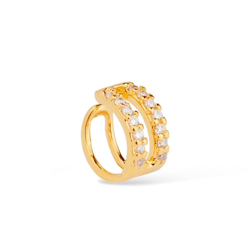 Piercing Dourado de Pressão com 14 Pedras de Zircônia Davyma